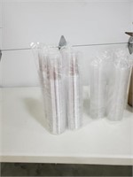 12 oz Clear Plastic Cups with Flat Lids (200 pack