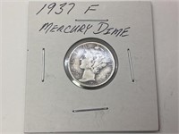 1937 US Silver Mercury Dime