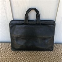 Johnston & Murphy Black Leather Laptop Carry Bag