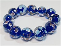 Art glass beads stretch bracelet