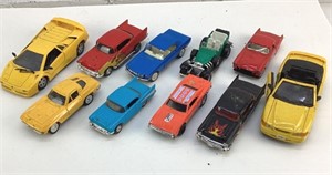 (10) 5-8" diecast cars
