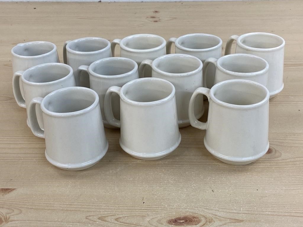 (12) Vintage USA Off White coffee mugs 3