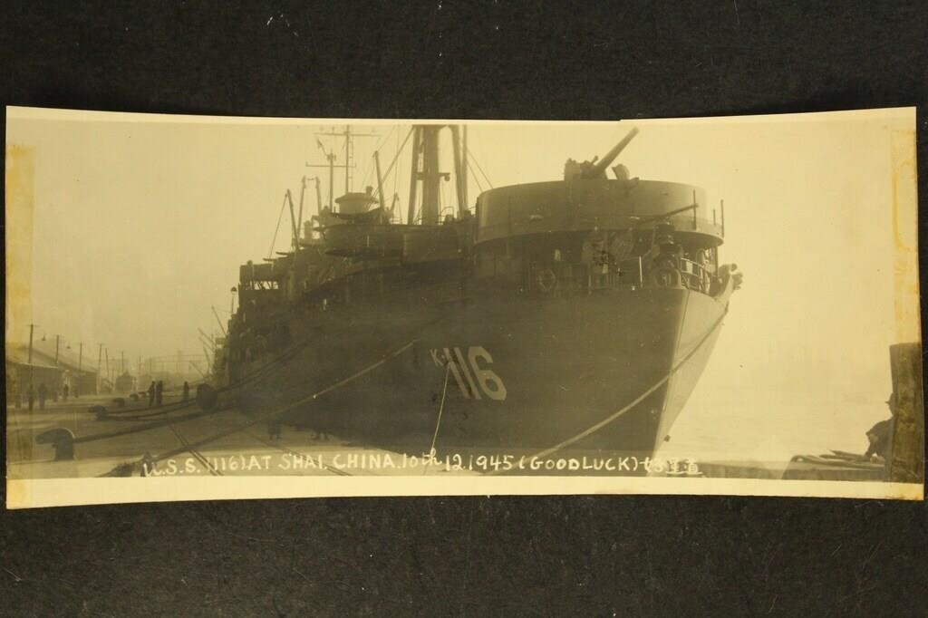 USS Alderamin (AK-116) 1945 photograph docked in S