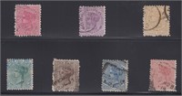 New Zealand Stamps #61-67 used, CV $103.25, small
