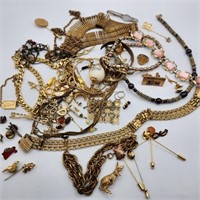 Gold Tone Costume Jewelry Lot