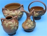 4 PCS. ROSEVILLE CLEMATIS, EWER #17-10", HANDLED