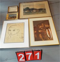 5 framed paintings & prints