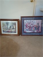 2 framed pictures, one 19x23, one 22x26