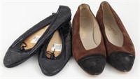 Chanel Suede Two Tone Flats & Black Ballet Flats 2