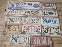 Lot of 14 Alabama License Plates