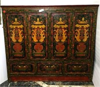 Asian Sideboard with Cabinets & Lower Drawer