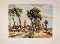 Roger Hebbelink Countryside Landscape Etching