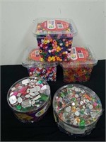 New plastic beads and bling buckets