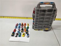 Qty 20 Hot Wheels Micro Vehicles & Carrying Case