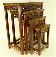 CHINESE FOUR PIECE NEST OF TABLES
