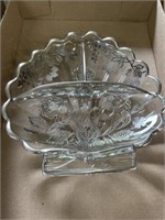 Glass dish with very small sterling