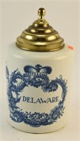 Lot #2183 - Delft Delaware covered urn 10”