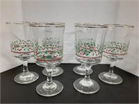 (6) Promotional Arby's Christmas Wine Goblets