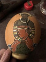 Ostrich Egg African Art-Appears Original-Very Nice