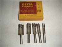 (5) Delta Plug Cutters  3/8 - 1 inch