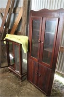 Wood Corner Cabinet, Glass Currio Cabinet