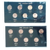 Two 1982 Lincoln Cents Sets