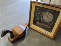 WOODEN DUCK, DUCK CLOCK