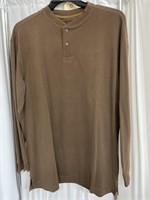 2-Button Long Sleeve Pullover M