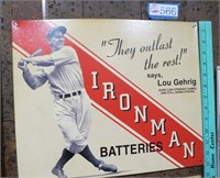 LOU GEHRIG AD FOR IRONMAN BATTERIES
