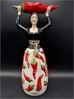 HAND PAINTED ITALIAN CHILE LADY HOLDER