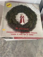 Vintage Mrs. Christmas singing wreath