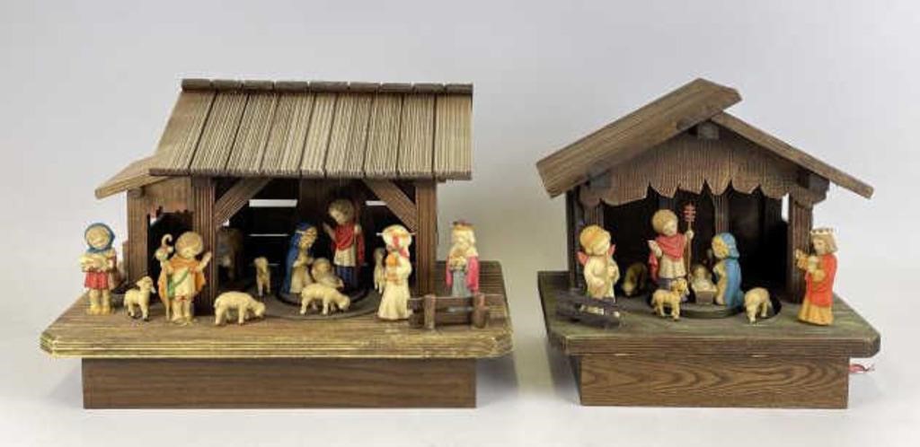 ANRI Handpainted Nativities w/ Thorens Music