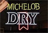 Michelob Dry beer neon bar sign, works,