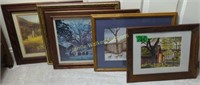 5 Pictures. Farmhouse Scene, Church Etc. Up To