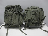 Two 19" Framed Military Back Packs