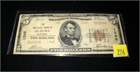 $5 National bank note, National Bank of Auburn,