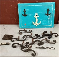 Nautical Hooks Wall Plaque Hooks/Hardware