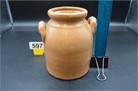 Vintage pottery jug with applied handles