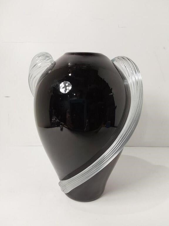 Two's Company Hand Blown Art Glass Vase U16A