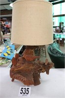 Hand Carved Driftwood Style Lamp(R1)