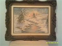 Signed Oil Painting - Haist - Winter Scene