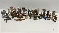 Vintage clay and metal soldiers