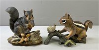 Homco Porcelain Squirrel & Chipmunk