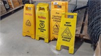(8) Assorted Freestanding Jobsite Caution Signs