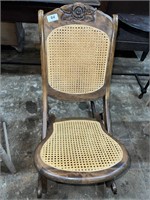 folding cane bottom rocking chair