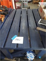 Wooden patio table, painted U of I  colors,