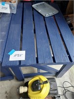 Wooden patio table on casters, painted U of I