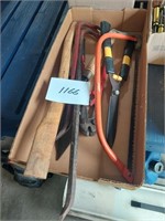 Pry bars, shears, saw and other items