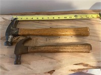 Vintage Wood Handled Hammer Pair