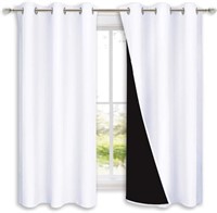 NICETOWN White Blackout Curtains 90 inches Long,